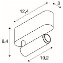 SLV ceiling luminaire GRIP!S SINGLE suitable for VDU workstation IP20, black, white, lacquered dimmable