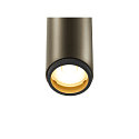 SLV ceiling luminaire GRIP!S SINGLE suitable for VDU workstation IP20, bronze, black, lacquered dimmable