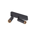 SLV ceiling luminaire GRIP!S DOUBLE suitable for VDU workstation IP20, gold, black, lacquered dimmable