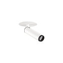 SLV ceiling recessed luminaire GRIP!S cylindrical, suitable for VDU workstation IP20, black, white, lacquered dimmable