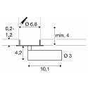 SLV ceiling recessed luminaire GRIP!S cylindrical, suitable for VDU workstation IP20, black, white, lacquered dimmable