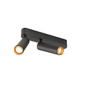 SLV ceiling luminaire GRIP!M DOUBLE IP20, gold, black, lacquered dimmable