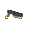 SLV ceiling luminaire GRIP!M DOUBLE IP20, bronze, black, lacquered dimmable