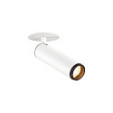 SLV ceiling recessed luminaire GRIP!M cylindrical IP20, black, white, lacquered dimmable