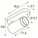 SLV ceiling luminaire GRIP! L SPOT CL SINGLE cylindrical GU10 IP20, black, white, lacquered dimmable