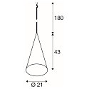 SLV pendant luminaire MAGICO 20 E27 IP20, aluminium dimmable