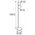 SLV floor lamp SUN FL round G9 IP20, black dimmable