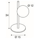 SLV table lamp SUN TL round G9 IP20, black dimmable