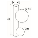 SLV wall luminaire SUN WL DOUBLE round G9 IP20, black, lacquered dimmable