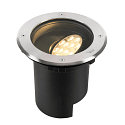 SLV floor recessed luminaire DASAR� L DALI round, swivelling, asymmetrical, dimmable IP65/IP67, stainless steel dimmable