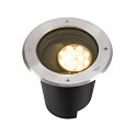 SLV floor recessed luminaire DASAR� L DALI round, swivelling, asymmetrical, dimmable IP65/IP67, stainless steel dimmable