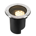 SLV floor recessed luminaire DASAR� L DALI round, swivelling, asymmetrical, dimmable IP65/IP67, stainless steel dimmable