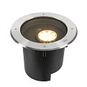 SLV floor recessed luminaire DASAR� XL DALI round, swivelling, asymmetrical, dimmable IP65/IP67, stainless steel dimmable