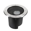SLV floor recessed luminaire DASAR� XL DALI round, swivelling, asymmetrical, dimmable IP65/IP67, stainless steel dimmable