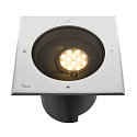 SLV floor recessed luminaire DASAR� XL DALI swivelling, square, asymmetrical, dimmable IP65/IP67, stainless steel dimmable