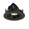 SLV ceiling recessed luminaire NUMINOS� GIMBLE S round, suitable for VDU workstation IP20, black, lacquered dimmable