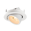 SLV ceiling recessed luminaire NUMINOS� GIMBLE S round, suitable for VDU workstation IP20, white, lacquered dimmable