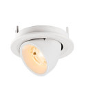 SLV ceiling recessed luminaire NUMINOS� GIMBLE S round, suitable for VDU workstation IP20, white, lacquered dimmable