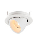 SLV ceiling recessed luminaire NUMINOS� GIMBLE S round, suitable for VDU workstation IP20, white, lacquered dimmable