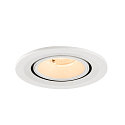 SLV ceiling recessed luminaire NUMINOS� GIMBLE S round, suitable for VDU workstation IP20, white, lacquered dimmable