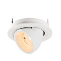 SLV ceiling recessed luminaire NUMINOS� GIMBLE S round, suitable for VDU workstation IP20, white, lacquered dimmable