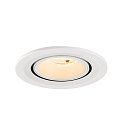 SLV ceiling recessed luminaire NUMINOS� GIMBLE S round, suitable for VDU workstation IP20, white, lacquered dimmable