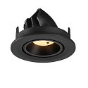 SLV ceiling recessed luminaire NUMINOS� GIMBLE S round, suitable for VDU workstation IP20, black, lacquered dimmable