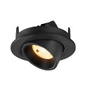 SLV ceiling recessed luminaire NUMINOS� GIMBLE S round, suitable for VDU workstation IP20, black, lacquered dimmable
