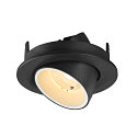 SLV ceiling recessed luminaire NUMINOS� GIMBLE S round, suitable for VDU workstation IP20, black, white, lacquered dimmable