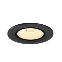 SLV ceiling recessed luminaire NUMINOS� GIMBLE S round, suitable for VDU workstation IP20, black, white, lacquered dimmable