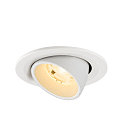 SLV ceiling recessed luminaire NUMINOS� GIMBLE S round, suitable for VDU workstation IP20, white, lacquered dimmable