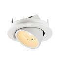SLV ceiling recessed luminaire NUMINOS� GIMBLE S round, suitable for VDU workstation IP20, white, lacquered dimmable