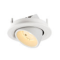 SLV ceiling recessed luminaire NUMINOS� GIMBLE S round, suitable for VDU workstation IP20, white, lacquered dimmable