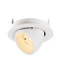 SLV ceiling recessed luminaire NUMINOS� GIMBLE S round, suitable for VDU workstation IP20, white, lacquered dimmable
