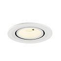 SLV ceiling recessed luminaire NUMINOS� GIMBLE S round, suitable for VDU workstation IP20, white, lacquered dimmable