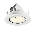 SLV ceiling recessed luminaire NUMINOS� GIMBLE S round, suitable for VDU workstation IP20, white, lacquered dimmable