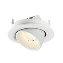 SLV ceiling recessed luminaire NUMINOS� GIMBLE S round, suitable for VDU workstation IP20, white, lacquered dimmable