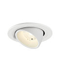 SLV ceiling recessed luminaire NUMINOS� GIMBLE S round, suitable for VDU workstation IP20, white, lacquered dimmable