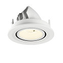 SLV ceiling recessed luminaire NUMINOS� GIMBLE S round, suitable for VDU workstation IP20, white, lacquered dimmable