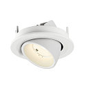 SLV ceiling recessed luminaire NUMINOS� GIMBLE S round, suitable for VDU workstation IP20, white, lacquered dimmable