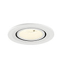 SLV ceiling recessed luminaire NUMINOS� GIMBLE S round, suitable for VDU workstation IP20, white, lacquered dimmable