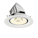 SLV ceiling recessed luminaire NUMINOS� GIMBLE M suitable for VDU workstation IP20, white, lacquered dimmable