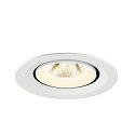 SLV ceiling recessed luminaire NUMINOS� GIMBLE M suitable for VDU workstation IP20, white, lacquered dimmable