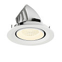 SLV ceiling recessed luminaire NUMINOS� GIMBLE M suitable for VDU workstation IP20, white, lacquered dimmable