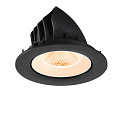 SLV ceiling recessed luminaire NUMINOS� GIMBLE L round, suitable for VDU workstation IP20, black, white, lacquered dimmable
