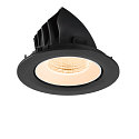 SLV ceiling recessed luminaire NUMINOS� GIMBLE L round, suitable for VDU workstation IP20, black, white, lacquered dimmable