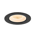 SLV ceiling recessed luminaire NUMINOS� GIMBLE L round, suitable for VDU workstation IP20, black, white, lacquered dimmable