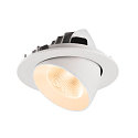 SLV ceiling recessed luminaire NUMINOS� GIMBLE L round, suitable for VDU workstation IP20, white, lacquered dimmable