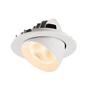 SLV ceiling recessed luminaire NUMINOS� GIMBLE L round, suitable for VDU workstation IP20, white, lacquered dimmable
