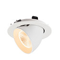 SLV ceiling recessed luminaire NUMINOS� GIMBLE L round, suitable for VDU workstation IP20, white, lacquered dimmable